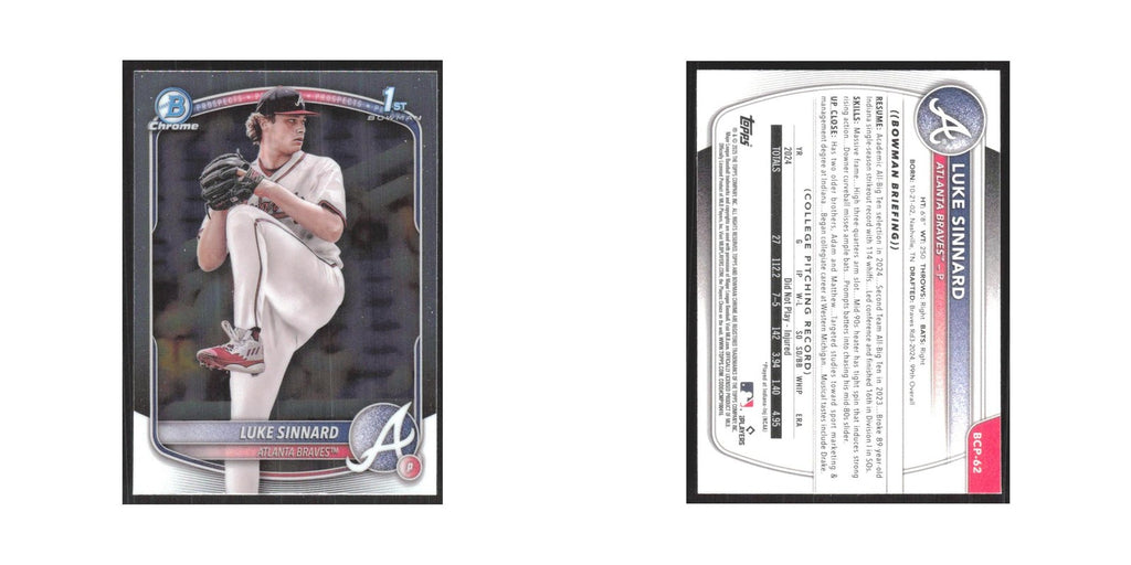 2025 Bowman Chrome Prospects Luke Sinnard Braves #BCP-62