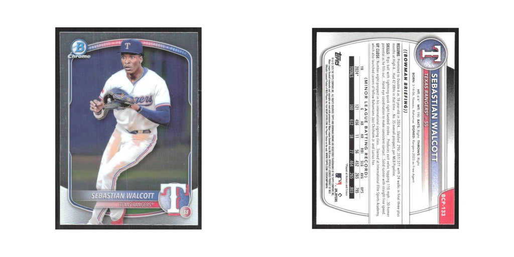2025 Bowman Chrome Prospects Sebastian Walcott Rangers #BCP-133