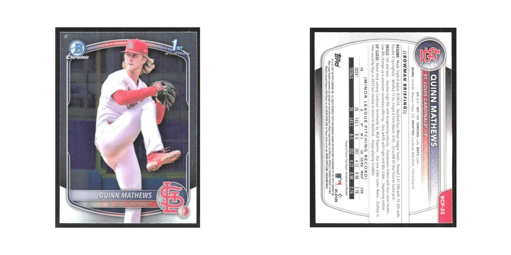 2025 Bowman Chrome Prospects Quinn Mathews Cardinals #BCP-25