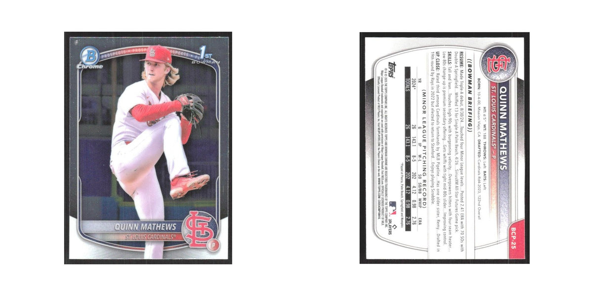 2025 Bowman Chrome Prospects Quinn Mathews Cardinals #BCP-25