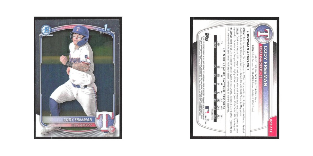 2025 Bowman Chrome Prospects Cody Freeman Rangers #BCP-112