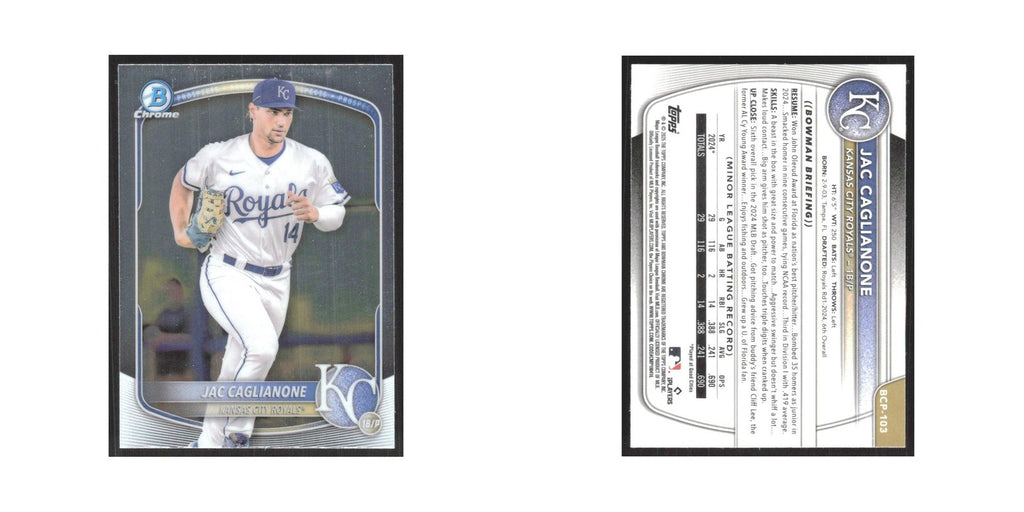 2025 Bowman Chrome Prospects Jac Caglianone Royals #BCP-103