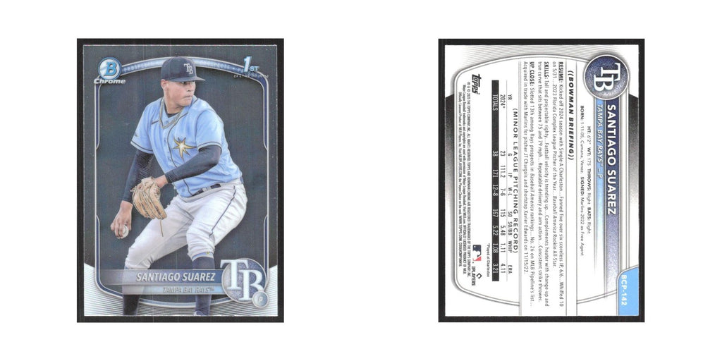 2025 Bowman Chrome Prospects Santiago Suarez Rays #BCP-142