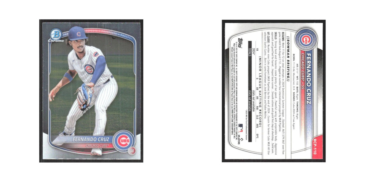 2025 Bowman Chrome Prospects Fernando Cruz Cubs #BCP-110