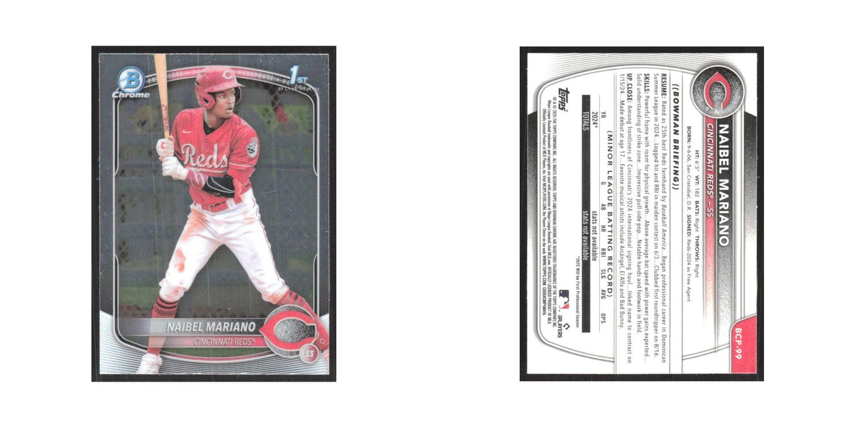 2025 Bowman Chrome Prospects Naibel Mariano Reds #BCP-99