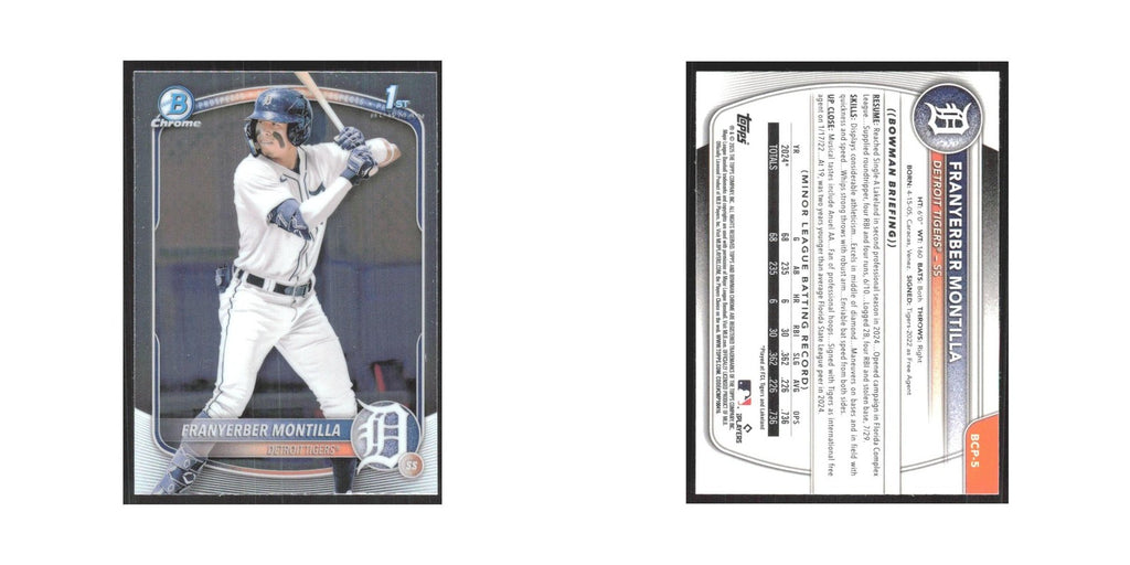 2025 Bowman Chrome Prospects Franyerber Montilla Tigers #BCP-5