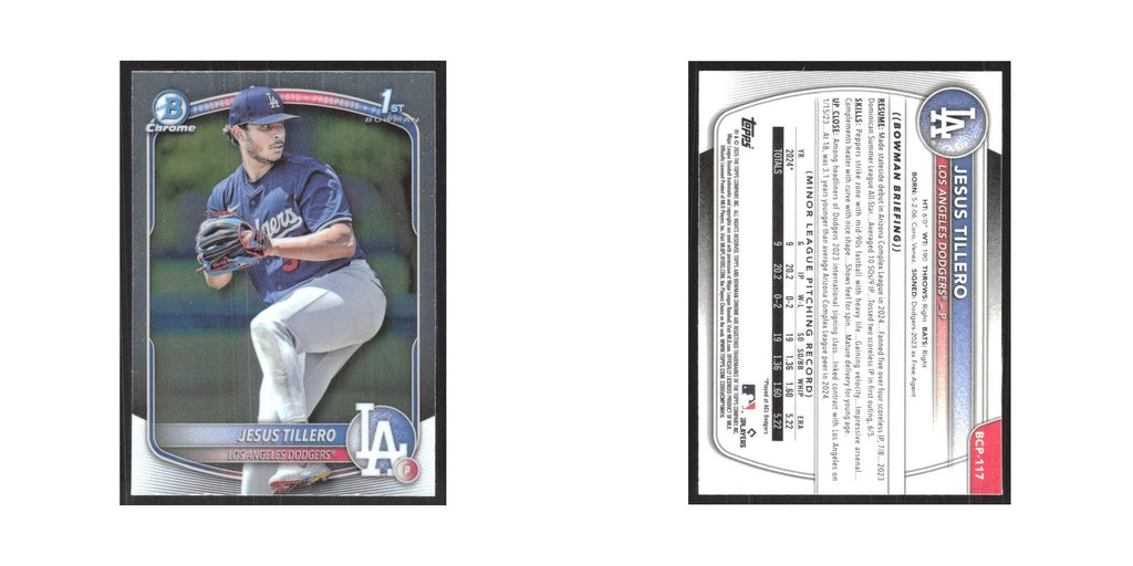 2025 Bowman Chrome Prospects Jesus Tillero Dodgers #BCP-117