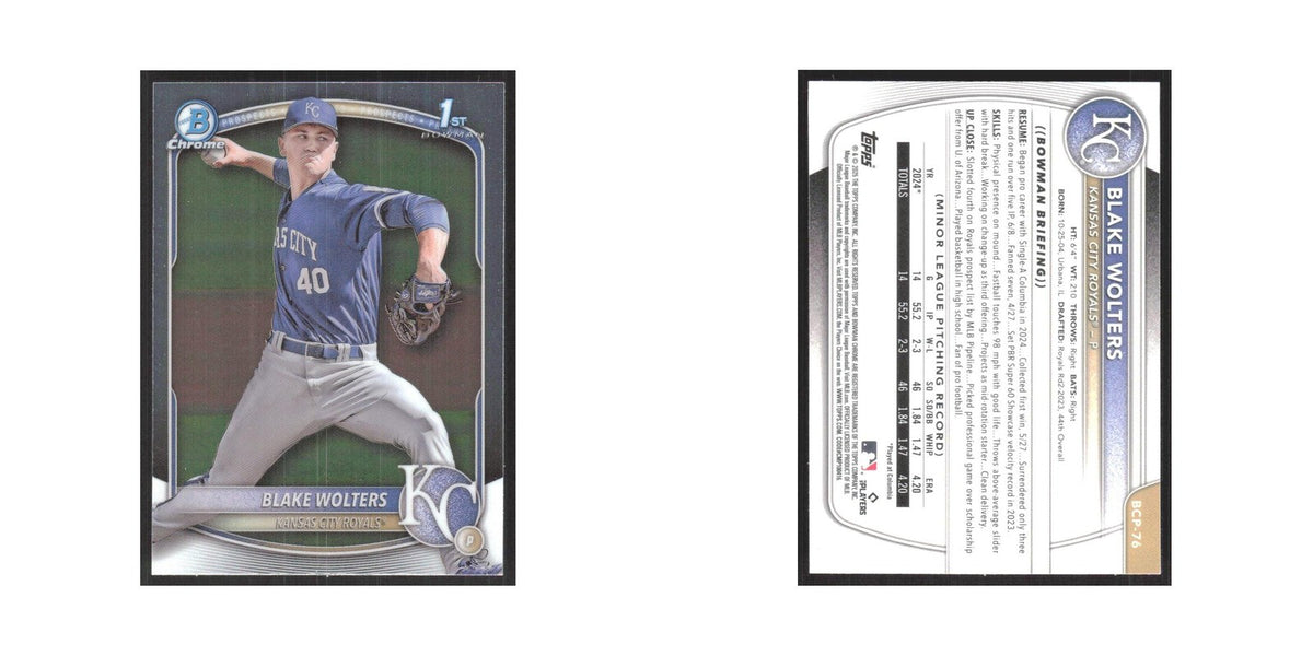 2025 Bowman Chrome Prospects Blake Wolters Royals #BCP-76