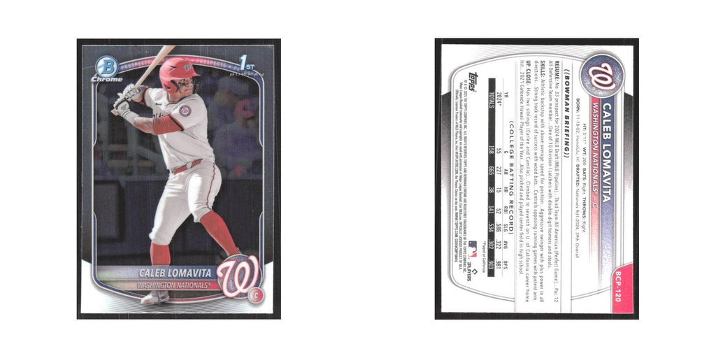 2025 Bowman Chrome Prospects Caleb Lomavita Nationals #BCP-120