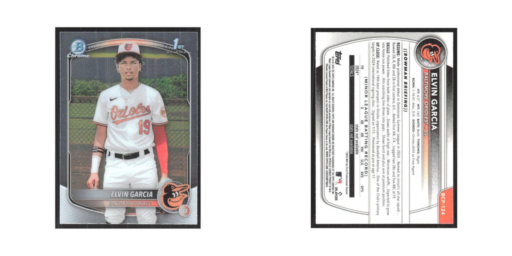 2025 Bowman Chrome Prospects Elvin Garcia Orioles #BCP-124
