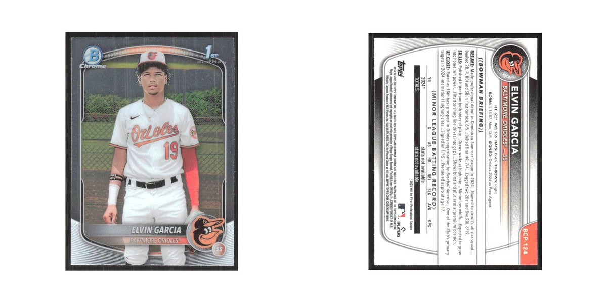 2025 Bowman Chrome Prospects Elvin Garcia Orioles #BCP-124