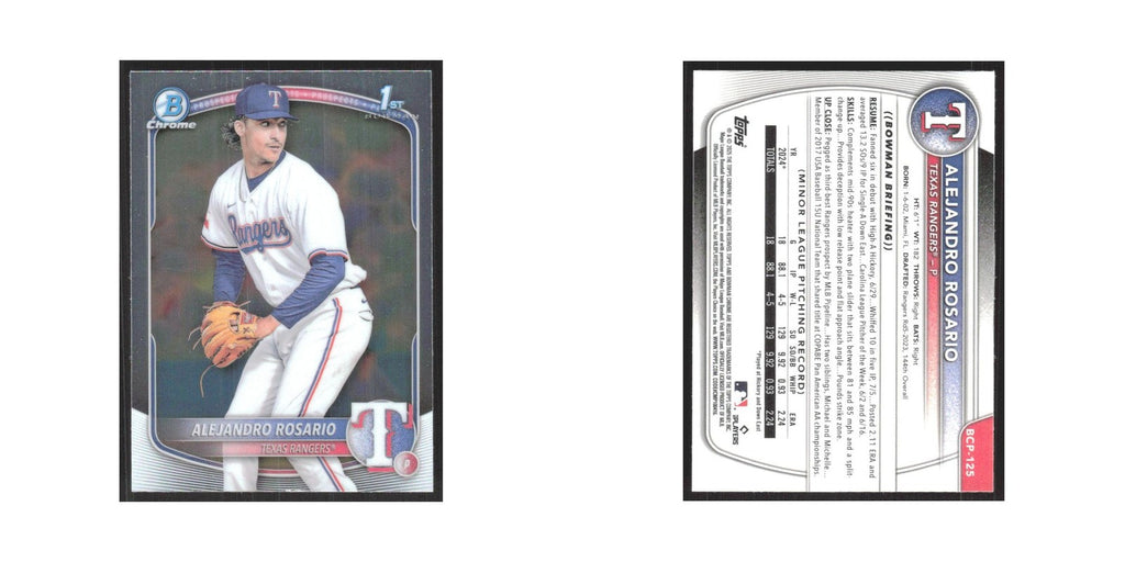 2025 Bowman Chrome Prospects Alejandro Rosario Rangers #BCP-125