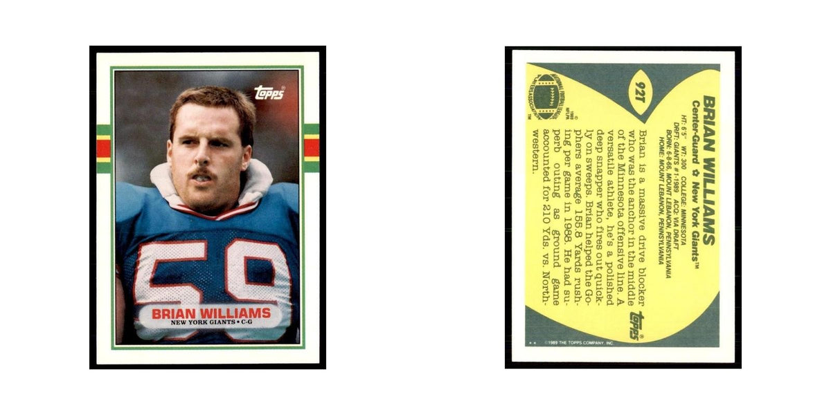 1989 Topps Traded Brian Williams RC Giants #92T
