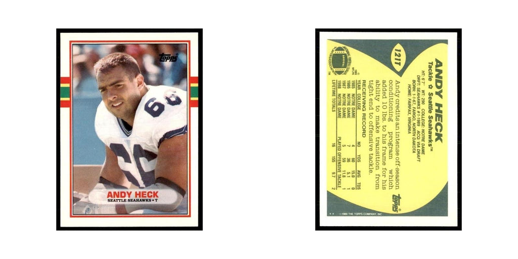 1989 Topps Traded Andy Heck RC Seahawks #121T