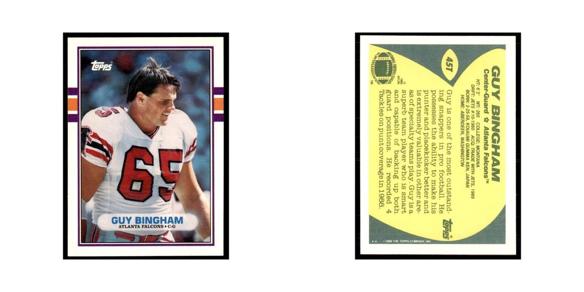 1989 Topps Traded Guy Bingham RC Falcons #45T
