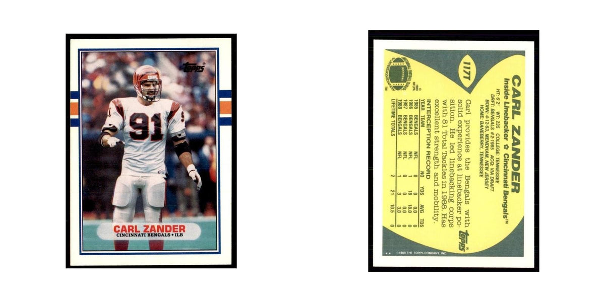 1989 Topps Traded Carl Zander Bengals #117T