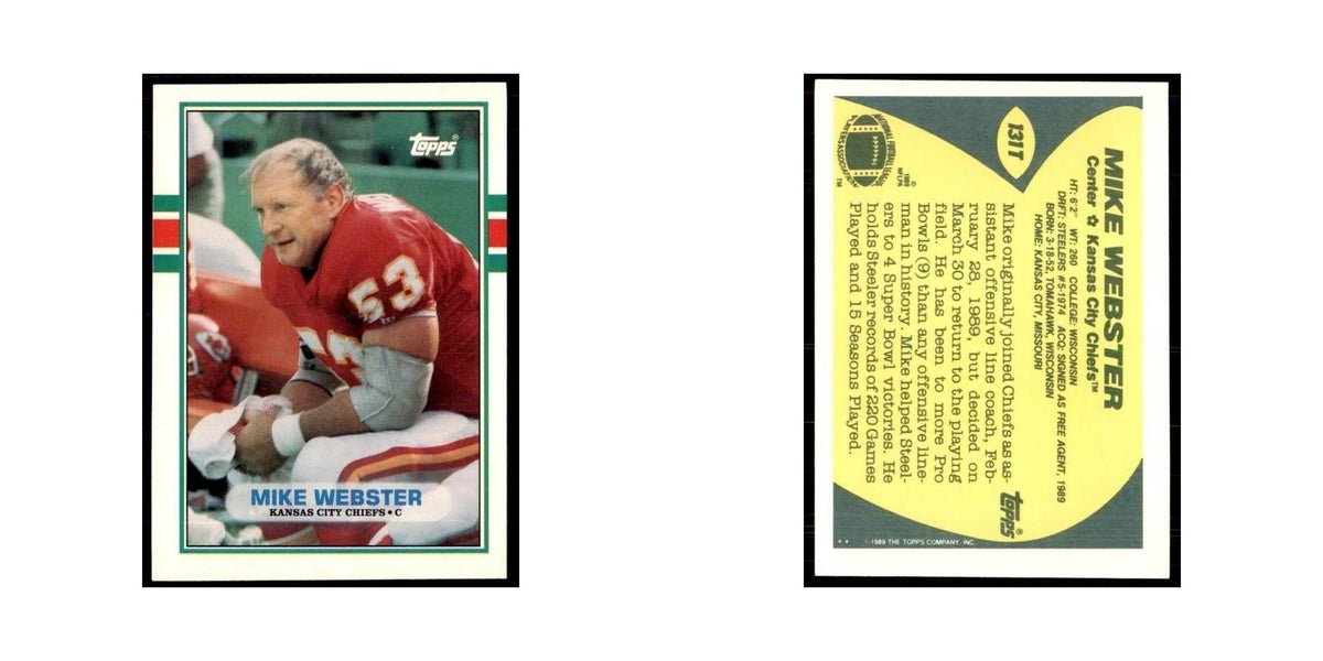 1989 Topps Traded Mike Webster Chiefs #131T