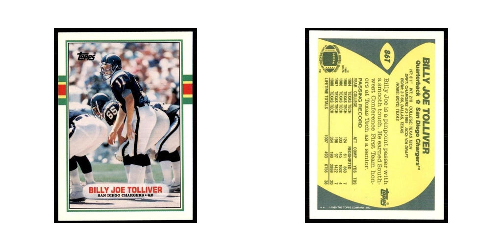 1989 Topps Traded Billy Joe Tolliver RC San Diego Chargers #86T