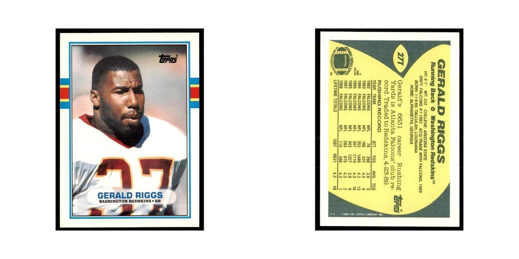 1989 Topps Traded Gerald Riggs Redskins #27T