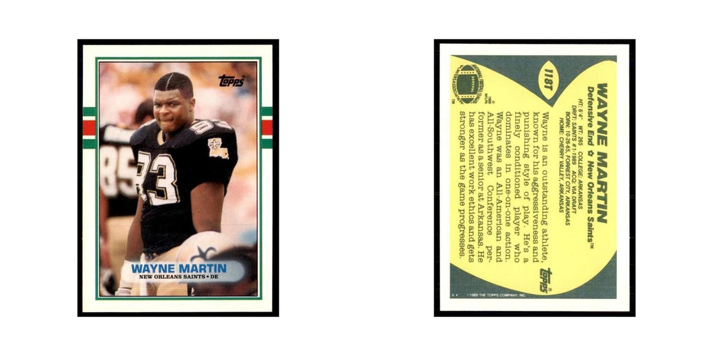 1989 Topps Traded Wayne Martin RC Saints #118T