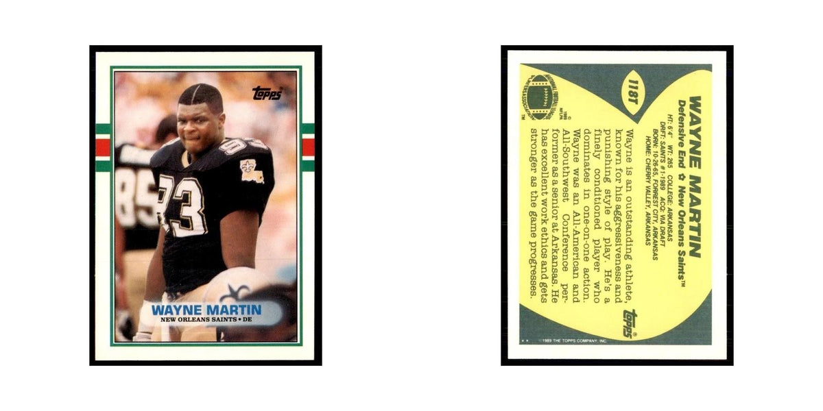 1989 Topps Traded Wayne Martin RC Saints #118T