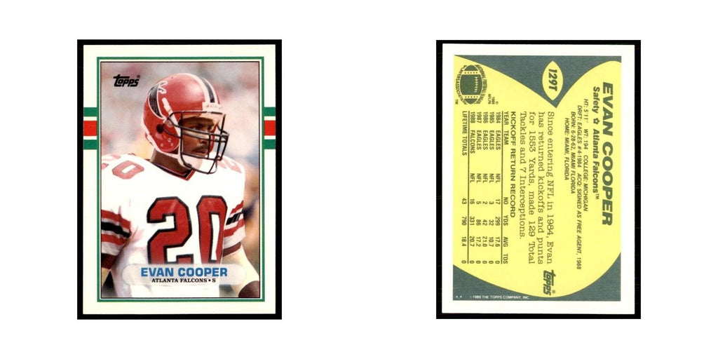1989 Topps Traded Evan Cooper RC Falcons #129T