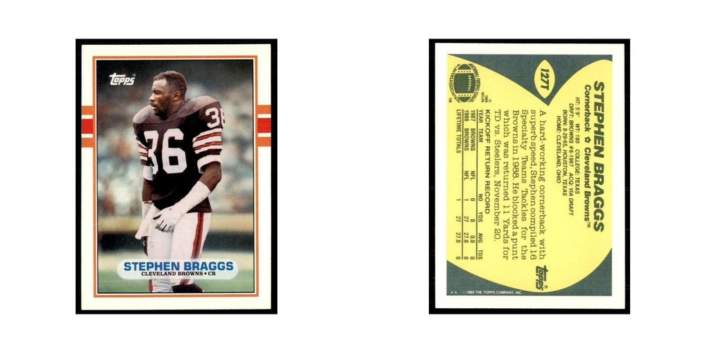 1989 Topps Traded Stephen Braggs RC Browns #127T