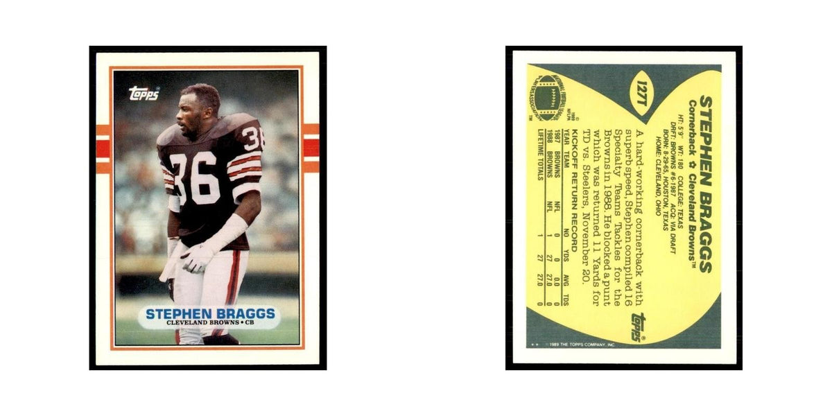 1989 Topps Traded Stephen Braggs RC Browns #127T