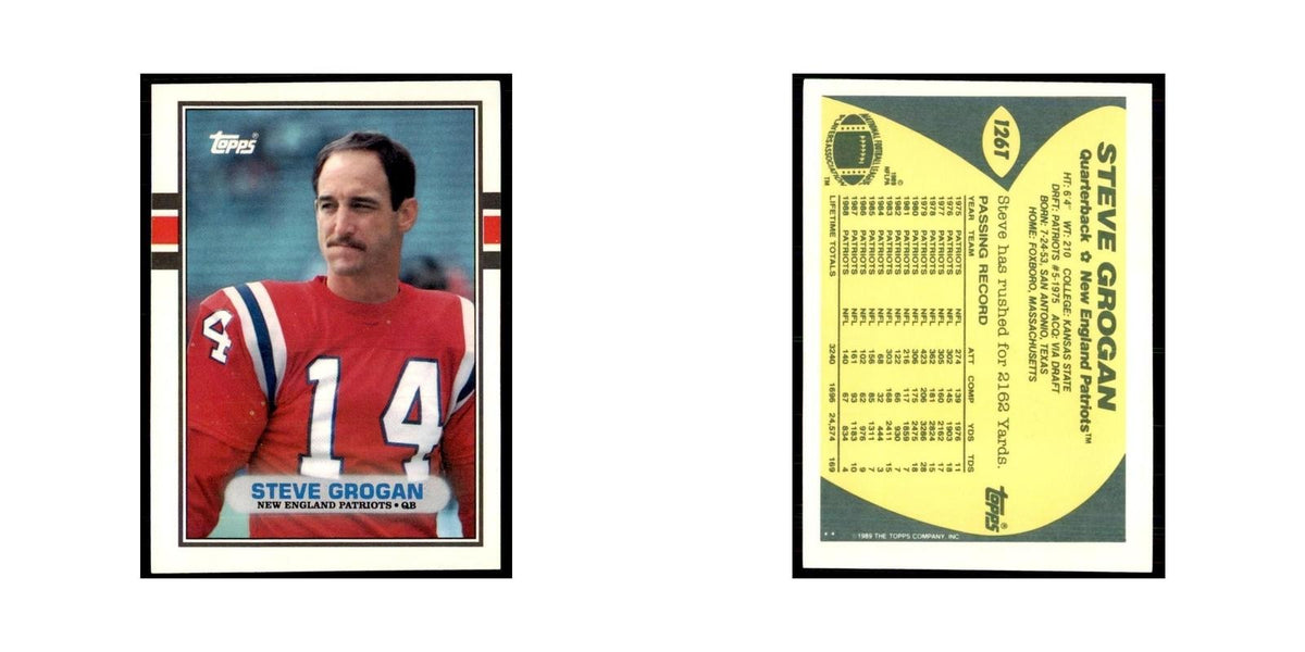 1989 Topps Traded Steve Grogan Patriots #126T