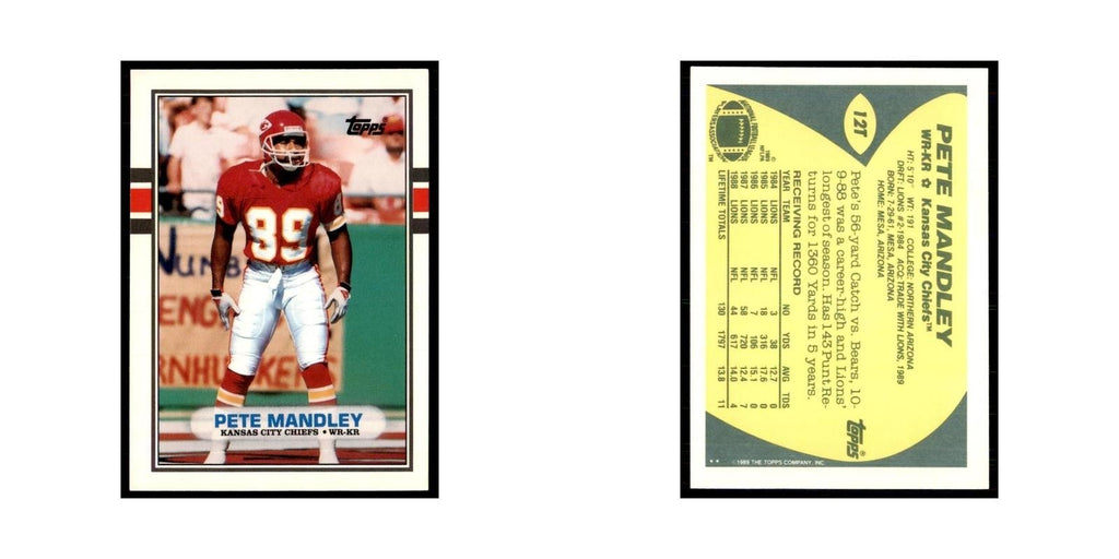 1989 Topps Traded Pete Mandley Chiefs #12T