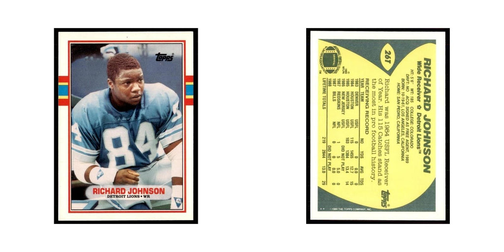 1989 Topps Traded Richard Johnson RC Lions #26T