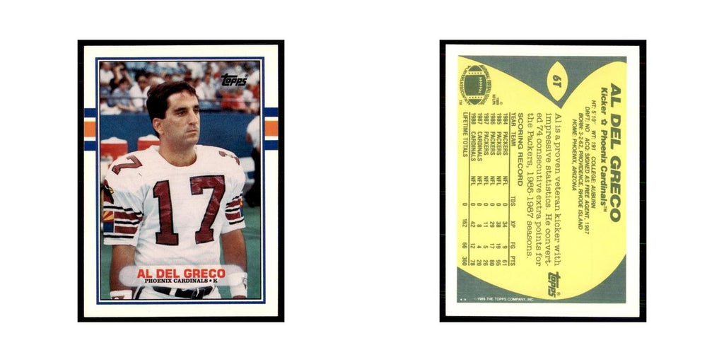 1989 Topps Traded Al Del Greco RC Phoenix Cardinals #6T
