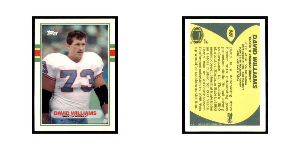 1989 Topps Traded David Williams Houston Oilers #98T