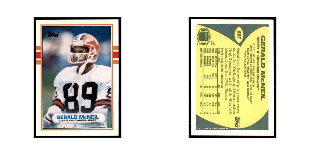 1989 Topps Traded Gerald McNeil Browns #88T