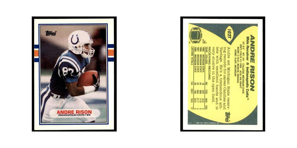 1989 Topps Traded Andre Rison RC Colts #102T