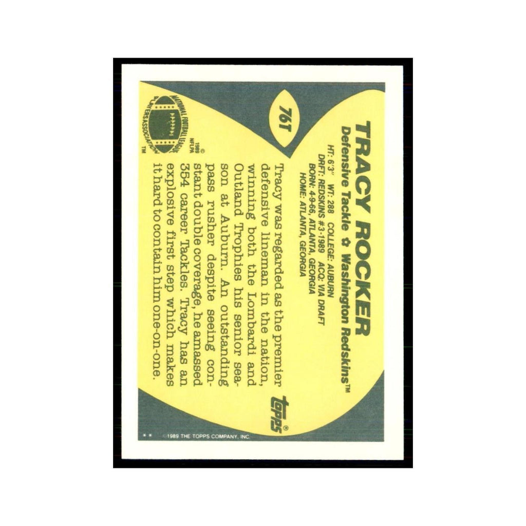 1989 Topps Traded Tracy Rocker RC Redskins #76T