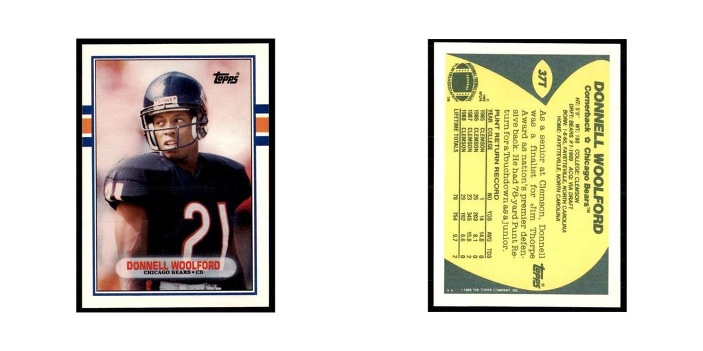 1989 Topps Traded Donnell Woolford RC Bears #37T