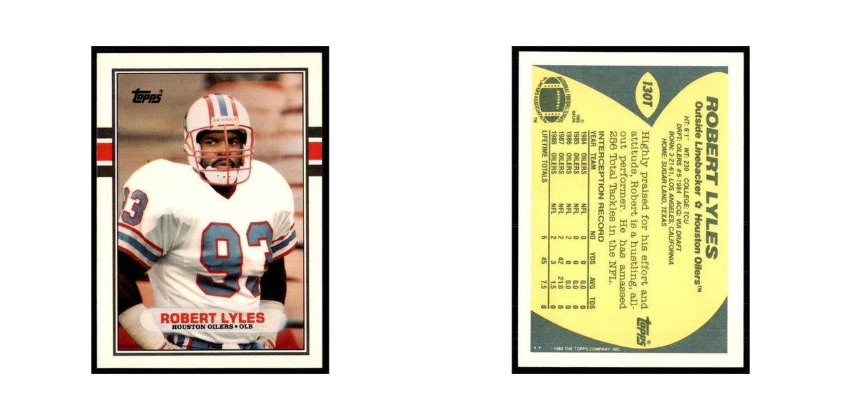 1989 Topps Traded Robert Lyles RC Houston Oilers #130T