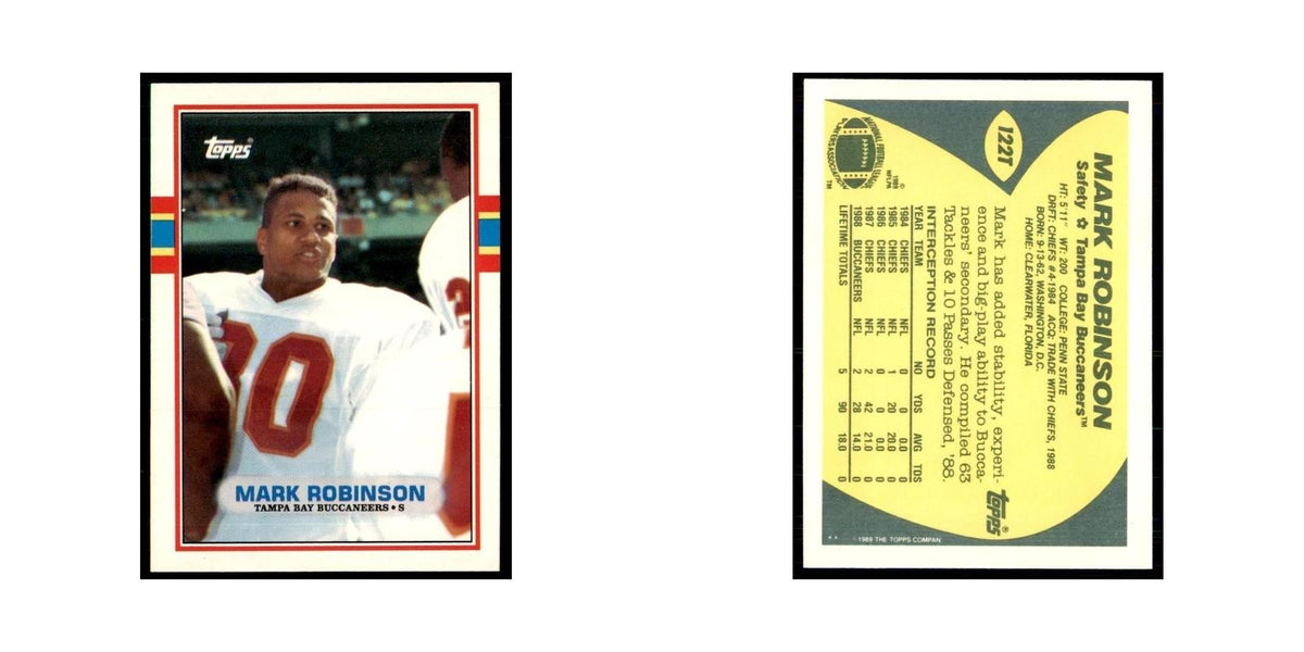 1989 Topps Traded Mark Robinson RC Buccaneers #122T