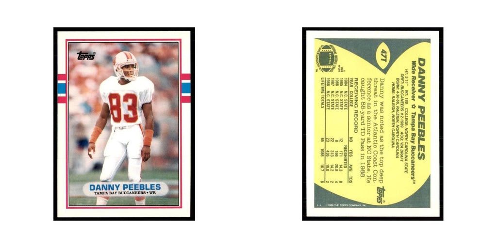 1989 Topps Traded Danny Peebles RC Buccaneers #47T