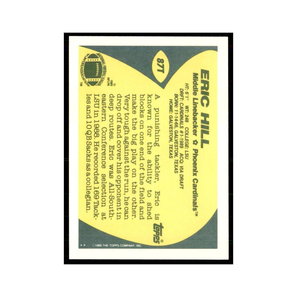 1989 Topps Traded Eric Hill RC Phoenix Cardinals #87T