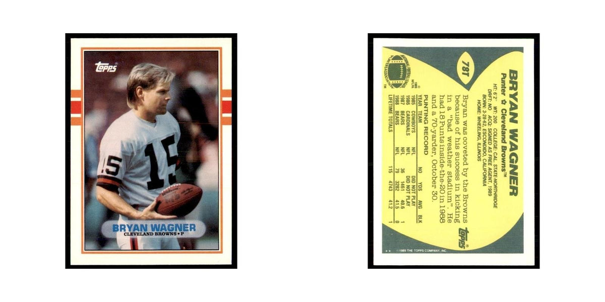 1989 Topps Traded Bryan Wagner RC Browns #78T