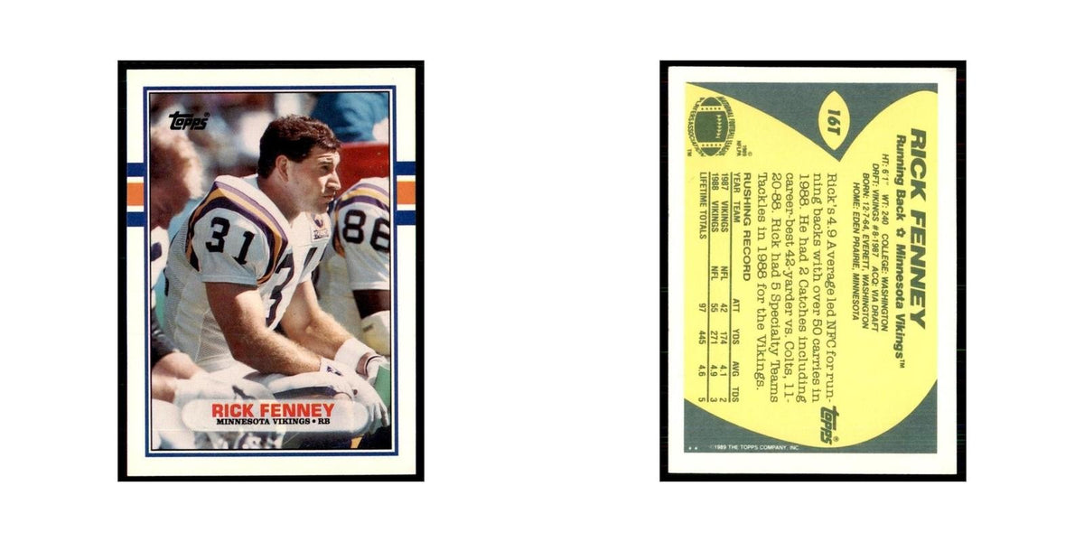 1989 Topps Traded Rick Fenney RC Vikings #16T