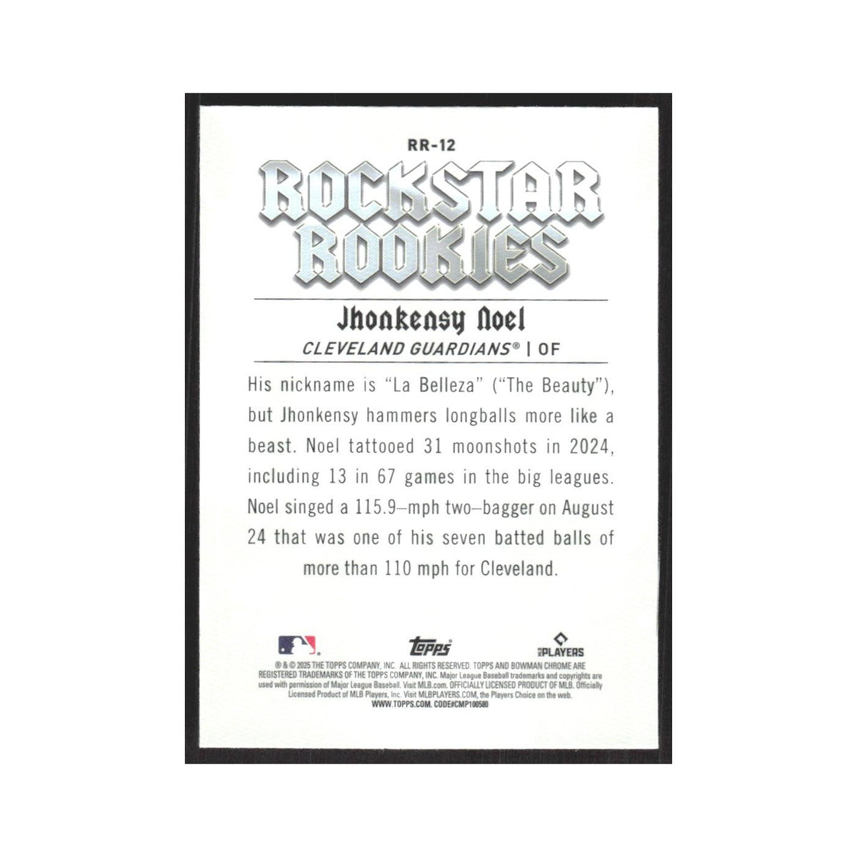 2025 Bowman Rockstar Rookies Jhonkensy Noel Guardians #RR-12