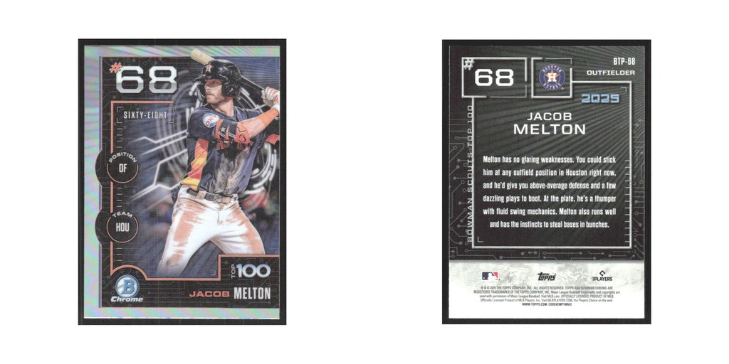 2025 Bowman Scouts Top 100 Jacob Melton Astros #BTP-68