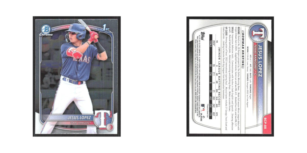 2025 Bowman Chrome Prospects Jesus Lopez Rangers #BCP-88