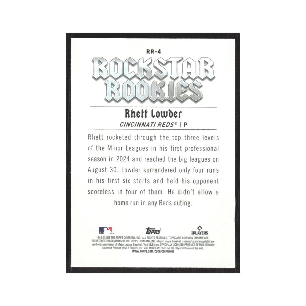 2025 Bowman Rockstar Rookies Rhett Lowder Reds #RR-4