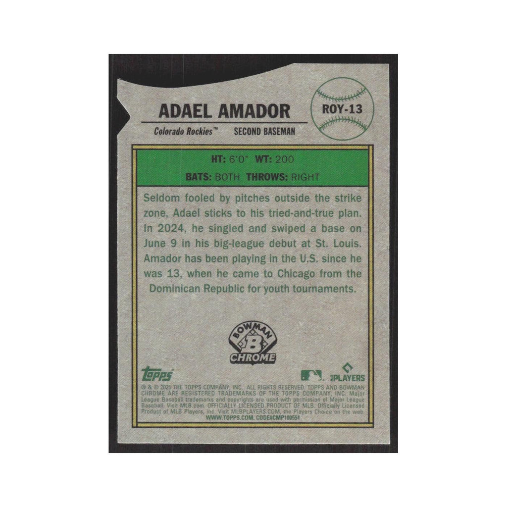 2025 Bowman Rookie of the Year Favorites Adael Amador Rockies #ROY-13