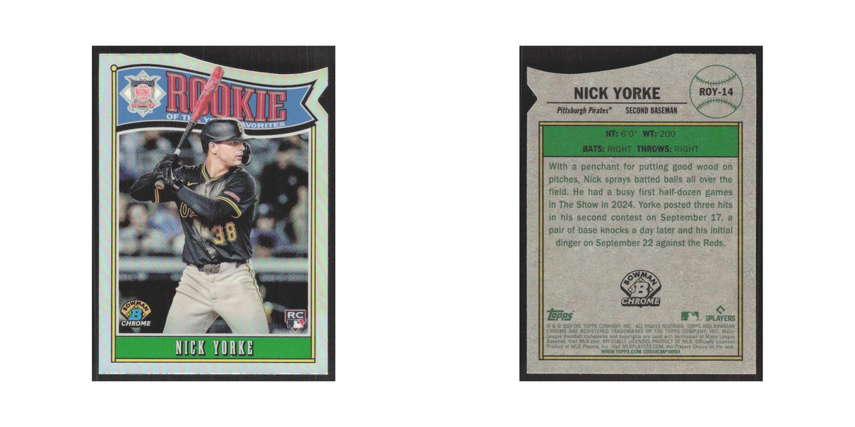 2025 Bowman Rookie of the Year Favorites Nick Yorke Pirates #ROY-14