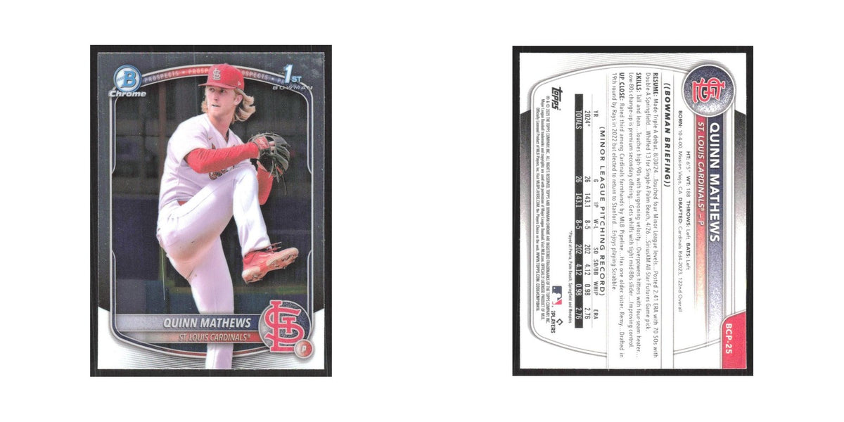 2025 Bowman Chrome Prospects Quinn Mathews Cardinals #BCP-25